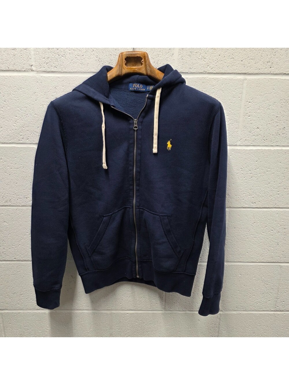 Polo Ralph Lauren Hoodie Men  Navy  Hood Logo Full Zip Sweatshirt S 22x27